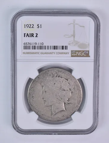 1922 Peace Silver Dollar Fair 2 NGC Lowball