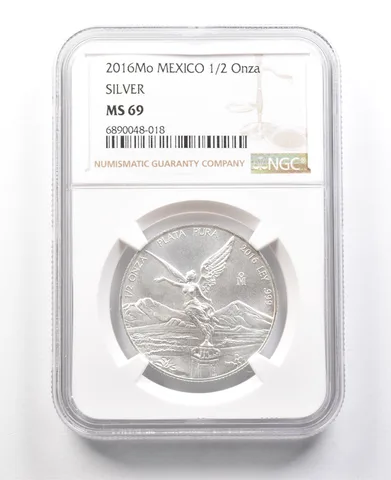 2016 Mo Mexico 1/2 Onza Silver Libertad MS69 NGC a3284