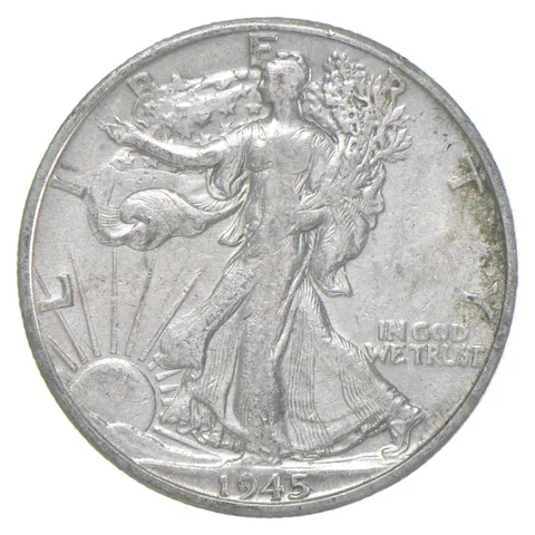1945-D XF Walking Liberty Half Dollar 90% Silver