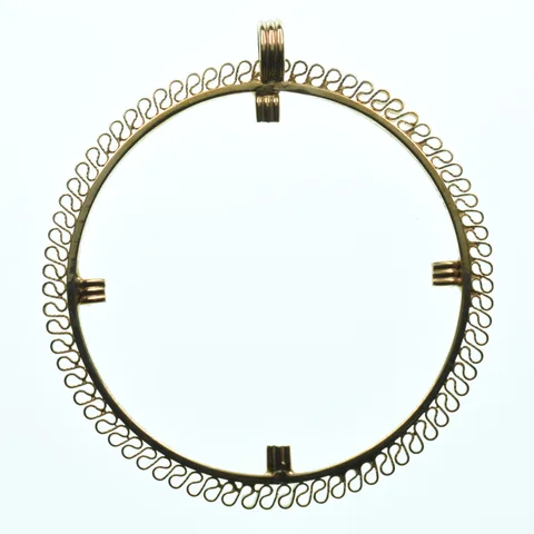 14K Gold Filled 37 MM Coin Bezel Pendant Frame Edge *2127