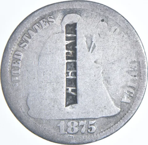 1875 Seated Liberty Dime - Counter Stamped "W. E. Blair" *7234