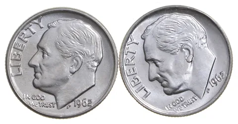 Choice Unc 1962 P+D Roosevelt Dime Gem BU Collection Lot Set