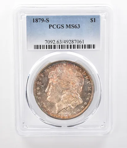 1879-S Morgan Silver Dollar MS63 PCGS Beautifully Toned *0414