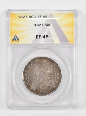 EF45 1827 Capped Bust Half Dollar ANACS a1318