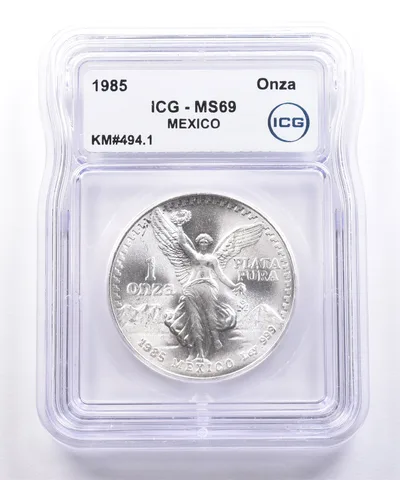 1985 Mo Mexico 1 Onza Silver Libertad MS69 ICG