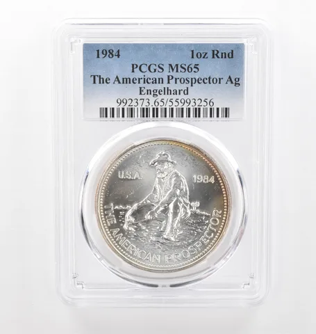1984 Engelhard Prospector 1 Oz Silver MS65 PCGS Beautiful Tone *2163