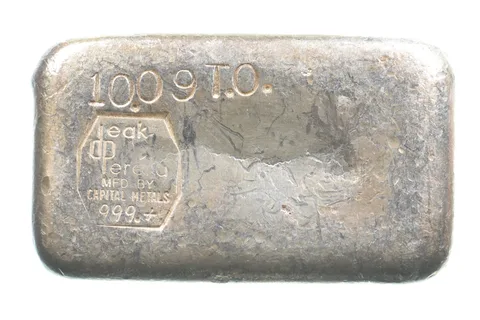 10.09 Troy Oz Silver Bar Deak Perera Vintage Poured Capital Metals *5548