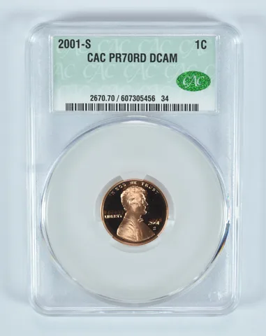 2001-S Lincoln Memorial Cent PR70 RD DCAM CAC CACg