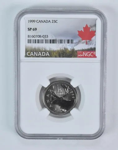 1999 Canada 25 Cent Caribou SP69 NGC Canada Label