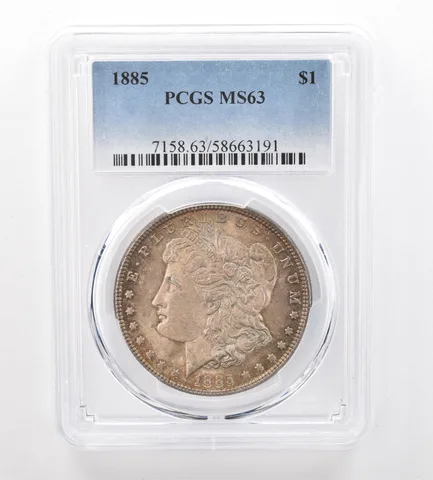 1885 Morgan Silver Dollar MS63 PCGS Beautiful Tone a7445