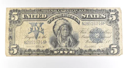 1899 $5 Silver Certificate Large Note Blue Seal Chief *2761