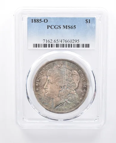 1885-O Morgan Silver Dollar MS65 PCGS Dark Green Tone *8033