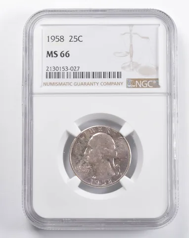 MS66 1958 Washington Quarter NGC - Great Color a5696