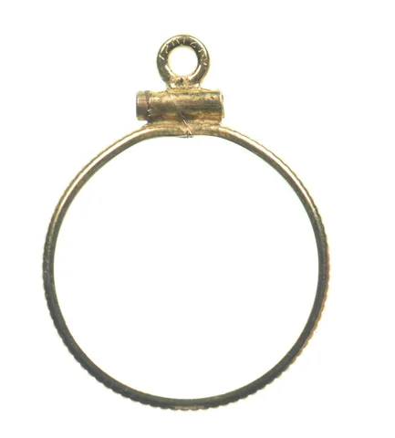 12k 0.6 Gram Gold Filled 15.5mm Coin Bezel Pendant Frame Edge *4938
