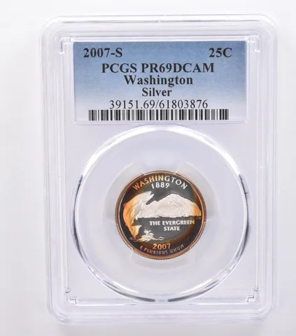 2007-S Washington State Quarter Washington Silver PR69 DCAM PCGS Nice Tone *8735