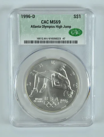 1996-D Olympic High Jump Commemorative Silver Dollar MS69 CAC CACg