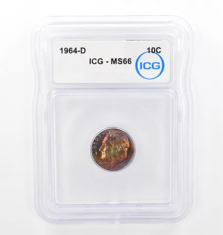 1964-D Roosevelt Dime MS66 ICG Beautiful Tone *2057