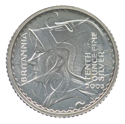2003 Great Britain 20 Pence Silver Britannia 1/10 Oz PROOF *6388