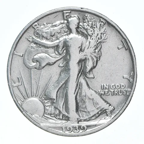 XF/AU 1939-S Walking Liberty Half Dollar Polished 90% Silver