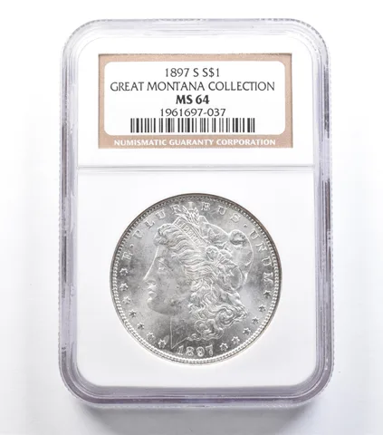 1897-S Morgan Silver Dollar Great Montana Collection MS64 NGC *0886