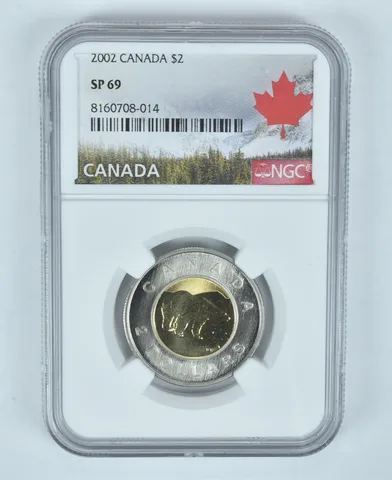 2002 Canada 2 Dollars Polar Bear SP69 NGC Canada Label