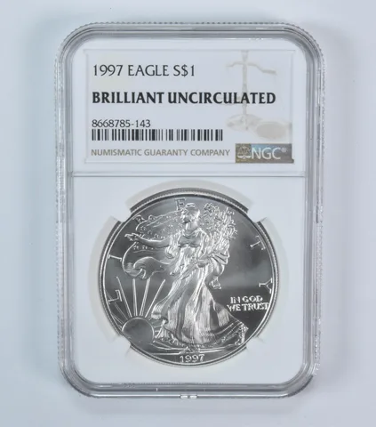 1997 American Silver Eagle BU NGC Brown Label
