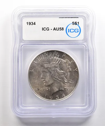 1934 Peace Silver Dollar AU58 ICG *5395