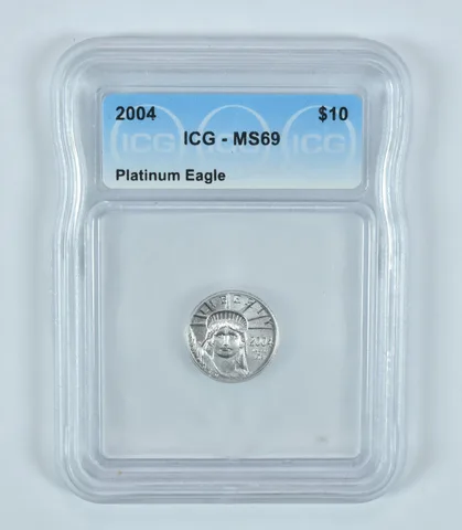 2004 $10 American Platinum Eagle 1/10 Oz 0.1 Oz Platinum MS69 ICG