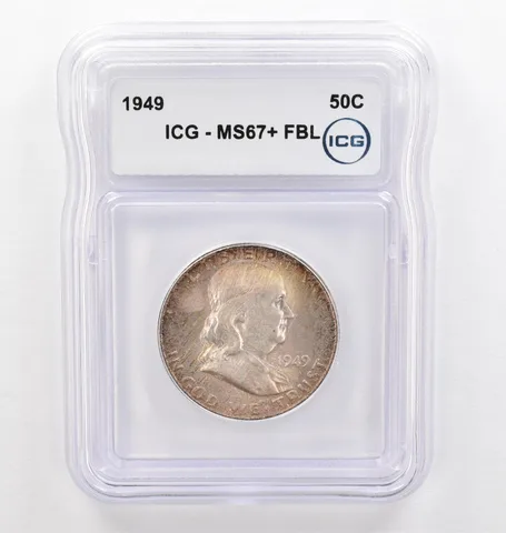 1949 Franklin Half Dollar MS67+ FBL ICG Beautiful Tone *0240