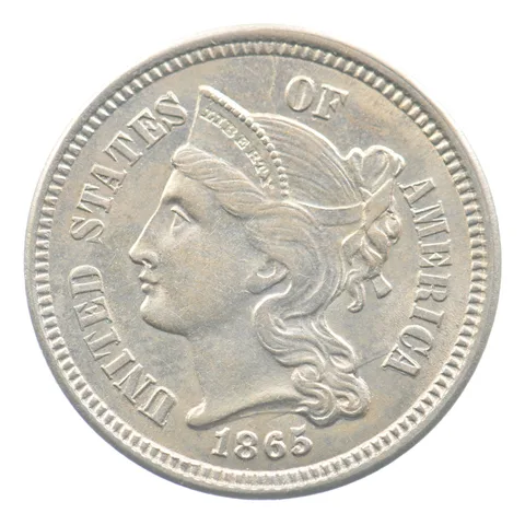 1865 Liberty Head Three Cent Nickel a5012