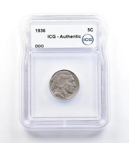 1936 Indian Head Buffalo Nickel DDO Authentic ICG *9178
