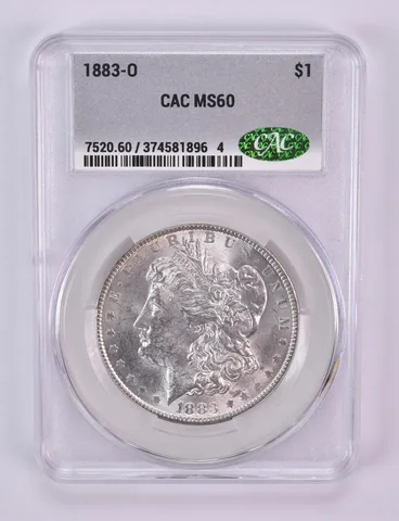 1883-O Morgan Silver Dollar MS60 CAC CACg