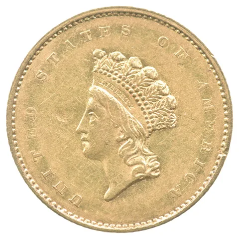 1855 $1 Indian Princess Head Gold Dollar Type 2 a1734