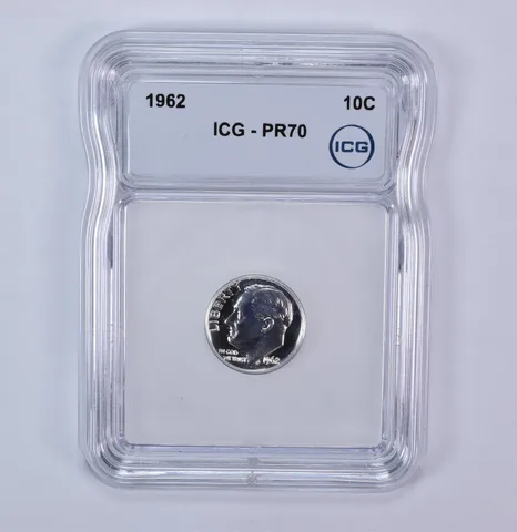 1962 Roosevelt Dime PR70 ICG