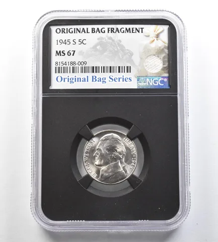 1945-S Jefferson Nickel Original Bag Fragment MS67 NGC *7126