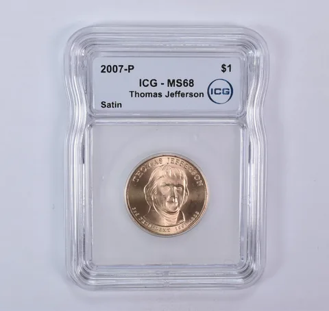2007-P Presidential $1 Thomas Jefferson SMS Satin MS68 ICG