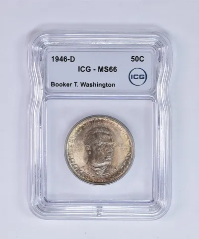 1946-D Booker T Washington Commem Half Dollar MS66 ICG Beautiful Tone *7997