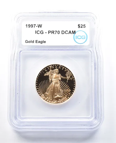 1997-W $25 American Gold Eagle 1/2 Oz Gold PR70 DCAM ICG