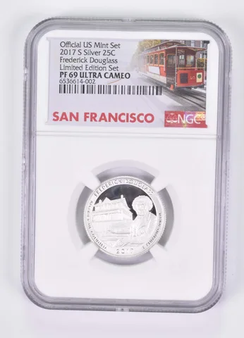 2017-S Silver PF69 Frederick Douglass Quarter NGC Limited Edition San Fran