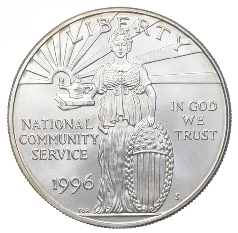 1996-S Unc Community Service Commemorative Silver Dollar $1