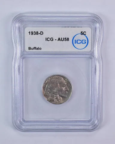 1938-D Indian Head Buffalo Nickel AU58 ICG