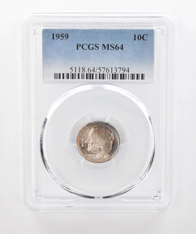 1959 Roosevelt Dime MS64 PCGS Beautiful Tone *1564