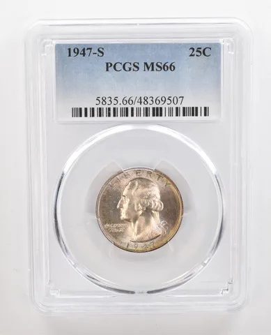 1947-S Washington Quarter MS66 PCGS Beautiful Tone Reverse *4379
