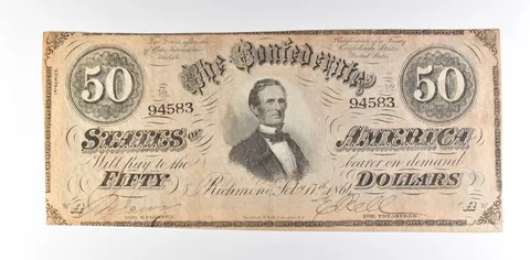 1864 $50 Confederate States Of America T-66 Large Note *8531