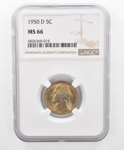 1950-D Jefferson Nickel MS66 NGC Beautiful Tone *2707