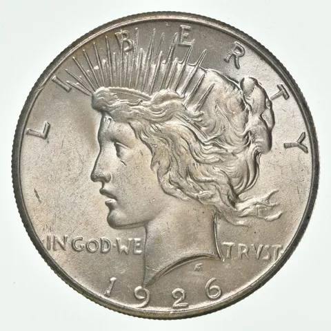 (1) BU 1926 (P) Peace Silver Dollar $1 Unc MS 90% - Dripping with Luster