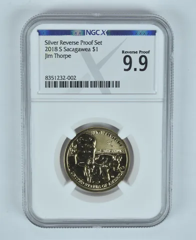 2018-S Sacagawea $1 Jim Thorpe Reverse Proof Set Reverse PF9.9 NGC X
