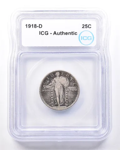 1918-D Standing Liberty Quarter Authentic ICG *7234