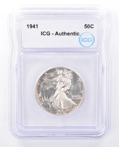 1941 Walking Liberty Half Dollar Authentic ICG *9391