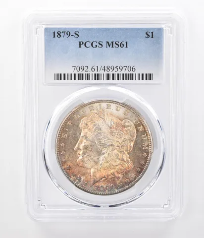 1879-S Morgan Silver Dollar MS61 PCGS Beautifully Toned a7439